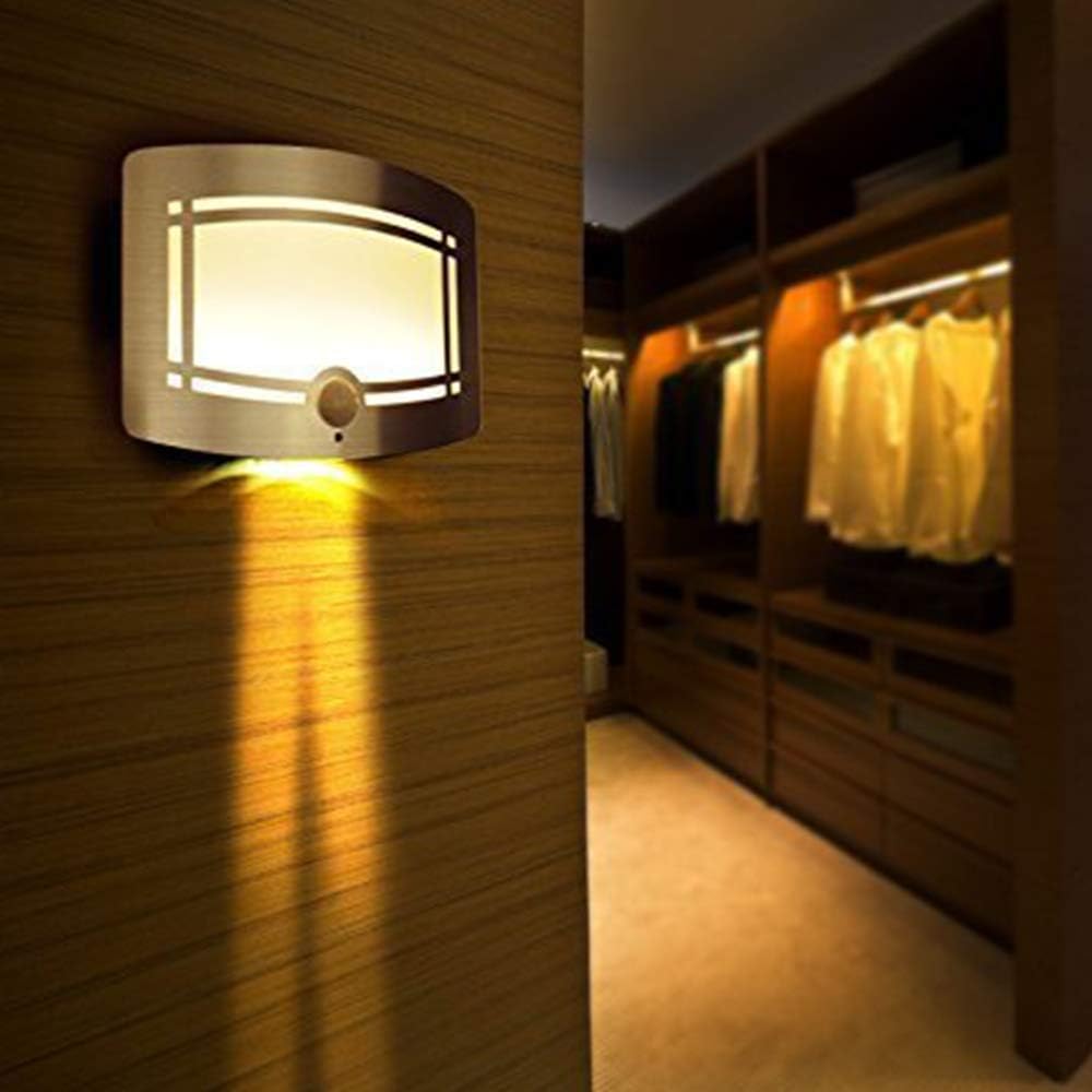 Wall Sconces, LED Wall Light Indoor, Battery Operated Motion Sensor Light Activated Spot Light for Hallway Staircase Balcony Living Room Bathroom, Basement Movie Theater