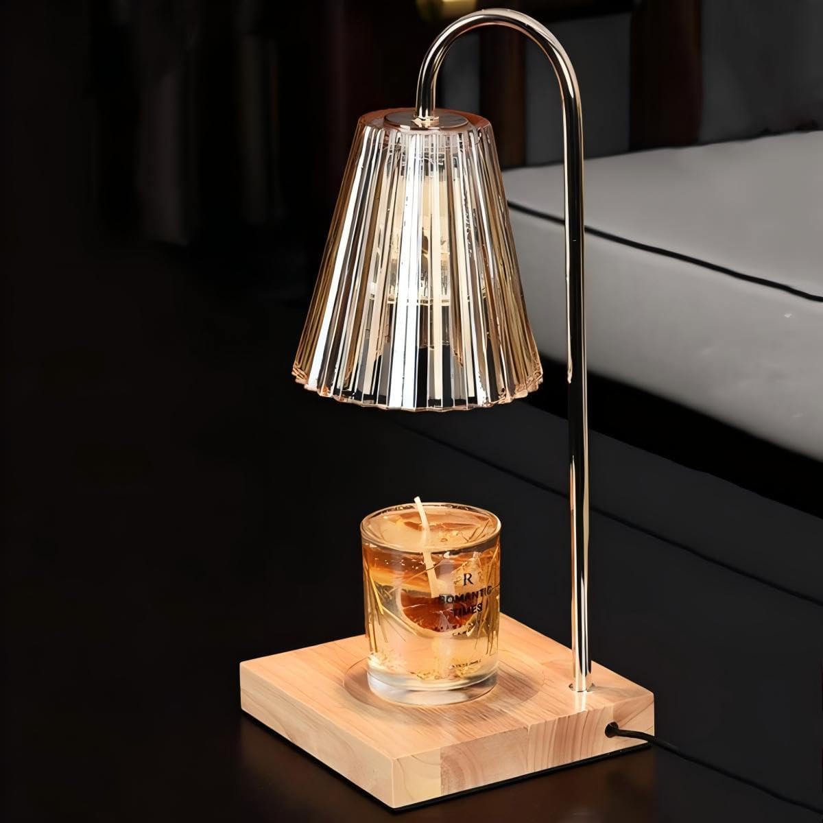 Candle Warmer Lamp with Timer and Dimmer Candle Light Warmer Electric Candle Melt Warmer Cozy Bedroom Decor -Champagne