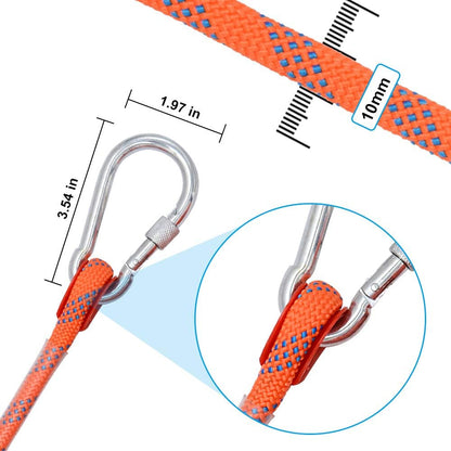 10mm Climbing Rope Outdoor Static Rock Climbing Rope, Escape Rope, Ice Climbing Equipment, Fire Safety Rescue Rope 10M(32ft) 20M(64ft) 30M(96ft)