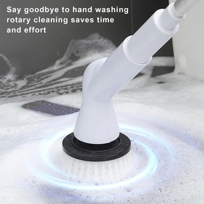 Electric Cleaning Scrubbers - High Speeds Shower Scrubbers Power Cleaning Brush with 6 Replaceable Brush Heads & Adjust Extension Handle for Bathroom Floor Tile Wall Car Family Cleaning Brush