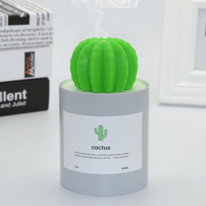 USB Cool Mist Humidifier,Mini Size Cactus Humidifier Ultra-Quiet Operation for Office Home Bedroom Baby Room 280ML 50ml/h(Grey)