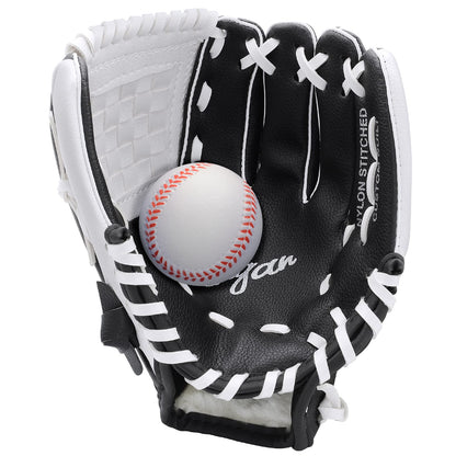 Baseball Glove and Soft Baseball Set for Right Hand Throw for Kids Youth Adult, Softball Glove 9.5''-12.5''