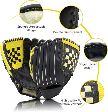 Baseball Glove for Kids Youth Adult, Softball Glove 10.5''-12.5'' for Training and Beginner, Baseball Mitt Left Hand Glove, Right Hand Throw