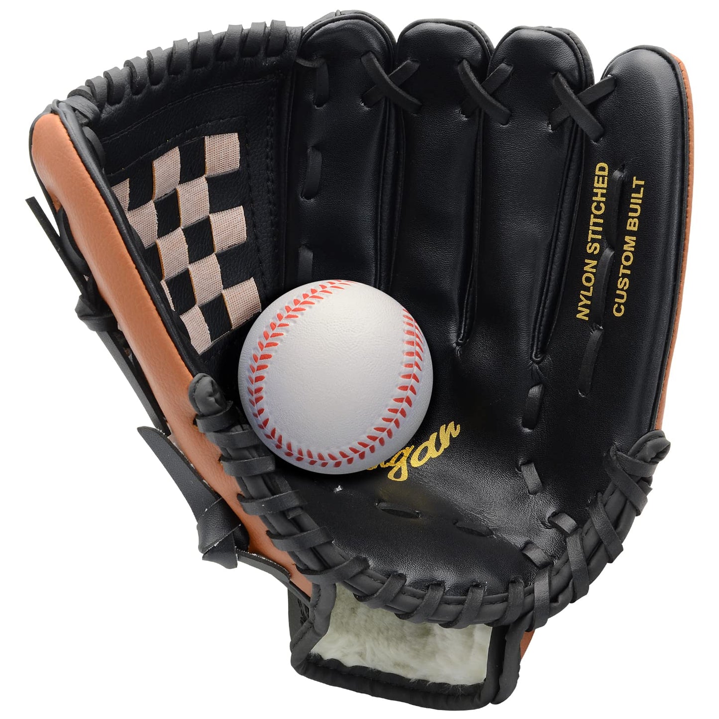 Baseball Glove and Soft Baseball Set for Right Hand Throw for Kids Youth Adult, Softball Glove 9.5''-12.5''