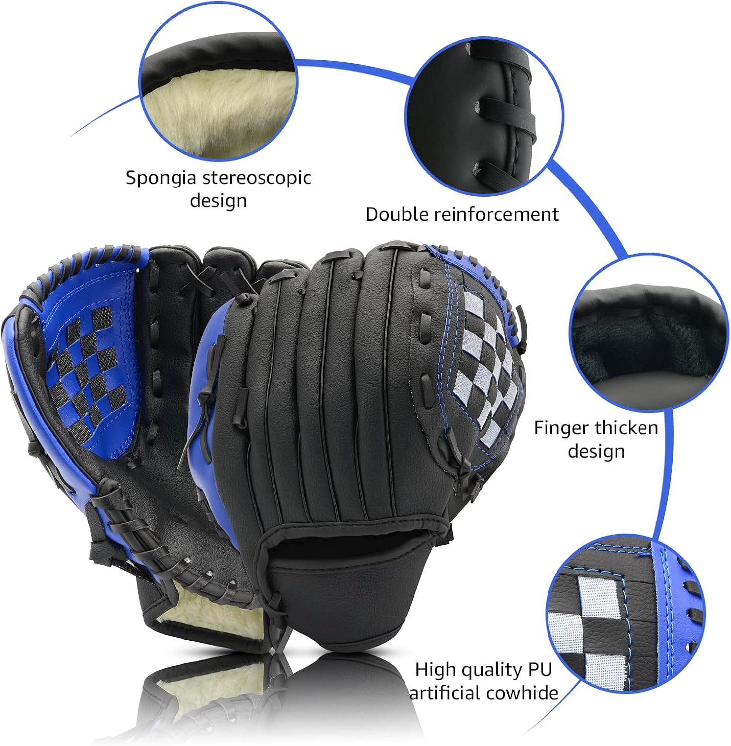 Baseball Glove for Kids Youth Adult, Softball Glove 10.5''-12.5'' for Training and Beginner, Baseball Mitt Right Hand Throw