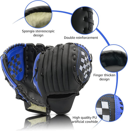 Baseball Glove for Kids Youth Adult, Softball Glove 10.5''-12.5'' for Training and Beginner, Baseball Mitt Right Hand Throw