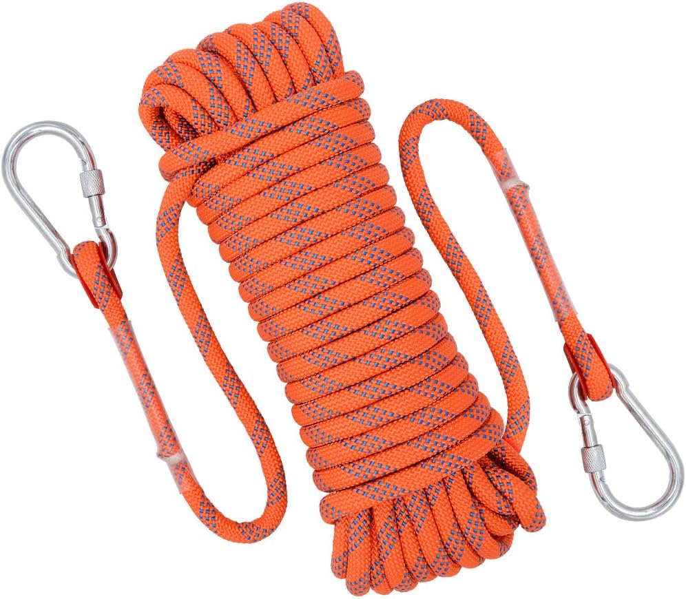 10mm Climbing Rope Outdoor Static Rock Climbing Rope, Escape Rope, Ice Climbing Equipment, Fire Safety Rescue Rope 10M(32ft) 20M(64ft) 30M(96ft)