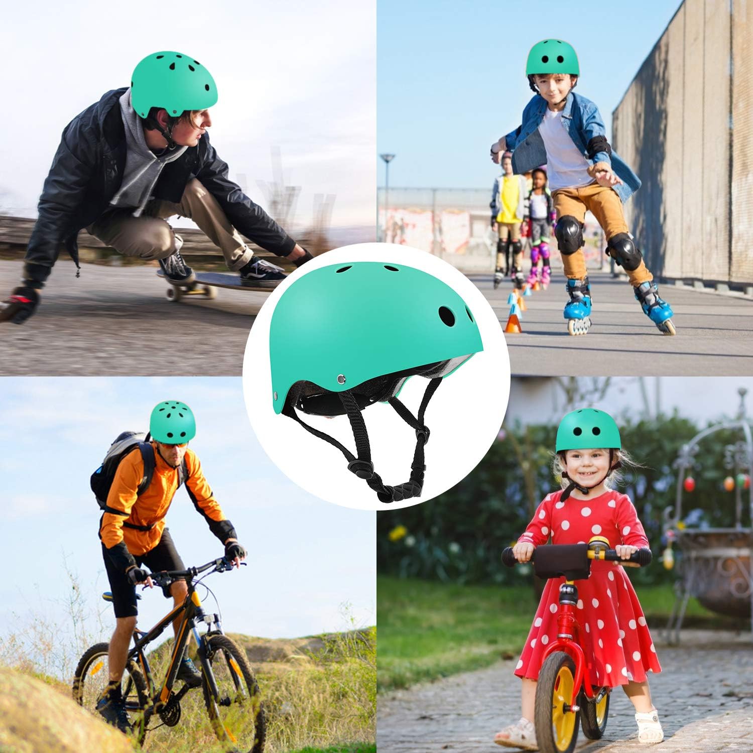 Skateboard Bike Helmet Dual Certified for Youth, Adult Bike, Skate, Roller Skate Inline Skating Rollerblading Scooter Helmet