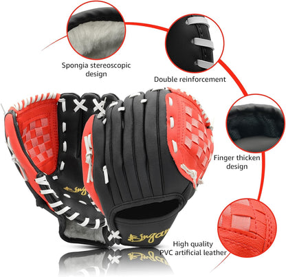 Baseball Glove Softball Glove 9.5''-12.5'' Right Hand Throw for Kids Youth Adult for Training and Beginner, Baseball Mitt Left Hand Glove