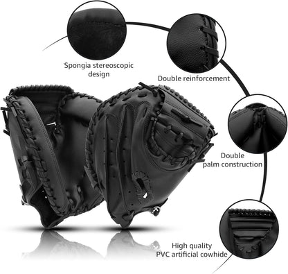 Baseball Catchers Mitt for Adult 12.5 Inch, Softball Catcher's Mitt for Training and Playing, Catcher Glove Left Hand Glove, Right Hand Throw