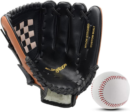 Baseball Glove and Baseball Set for Right Hand Throw for Kids Youth Adult, Softball Glove 9.5''-12.5''