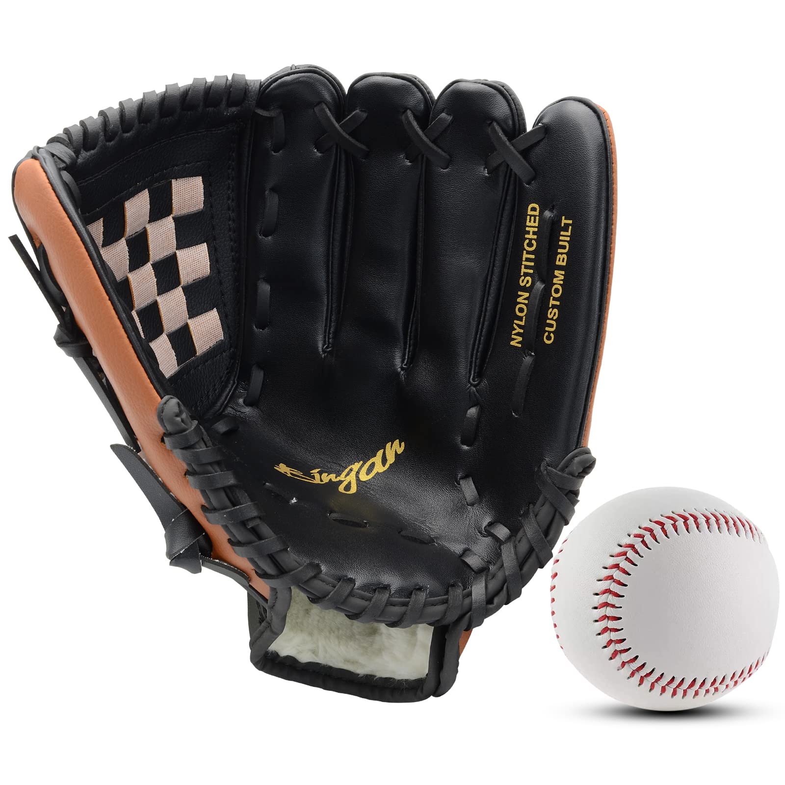 Baseball Glove and Baseball Set for Right Hand Throw for Kids Youth Adult, Softball Glove 9.5''-12.5''