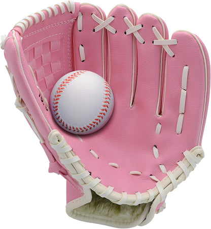 Baseball Glove with Foam Baseball for Right Hand Throw 9.5''-12.5'' for Youth Adult, Softball Glove for Training and Beginner