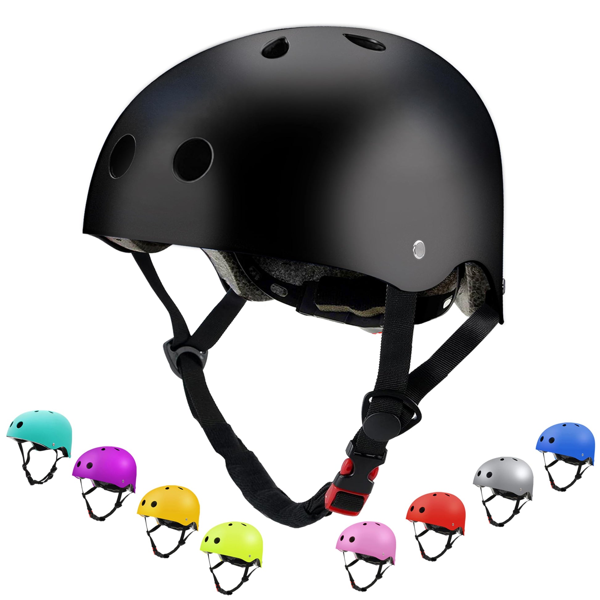 Skateboard Helmet, Bike Helmet for Kids Youth Adult CPSC Certified, Adjustable for Multi-Sport Skateboard, Scooter, Skating, Cycling, Roller Skate, Rollerblading