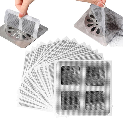 4" X 4" Disposable Shower Drain Cover Hair Catcher Shower Drain Mesh Stickers for Bathroom, Laundry, Bathtub, Kitchen, Sink, Easy to Clean, Can Catch Human and pet Hair (30 PCS)