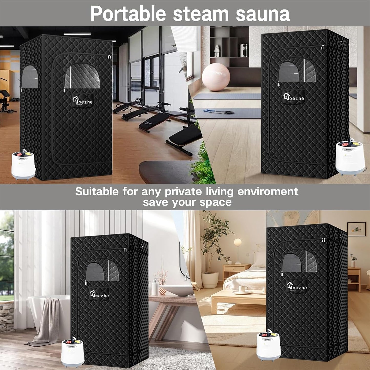 Portable Steam Sauna, Personal Full Body Home Sauna Tent, Indoor Sauna Box for Home Relaxation with 2.6L 1000W Steam Generator, Remote Control, Timer, Foldable Chair (68.5"*39.7"*30.3")