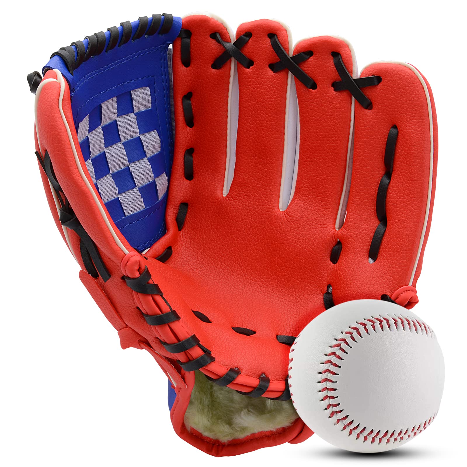 Baseball Glove 9.5"-12.5" with Baseball Right Hand Throw for Kids Youth Adult Softball Glove for Training and Beginner, Baseball Mitt Left Hand Glove