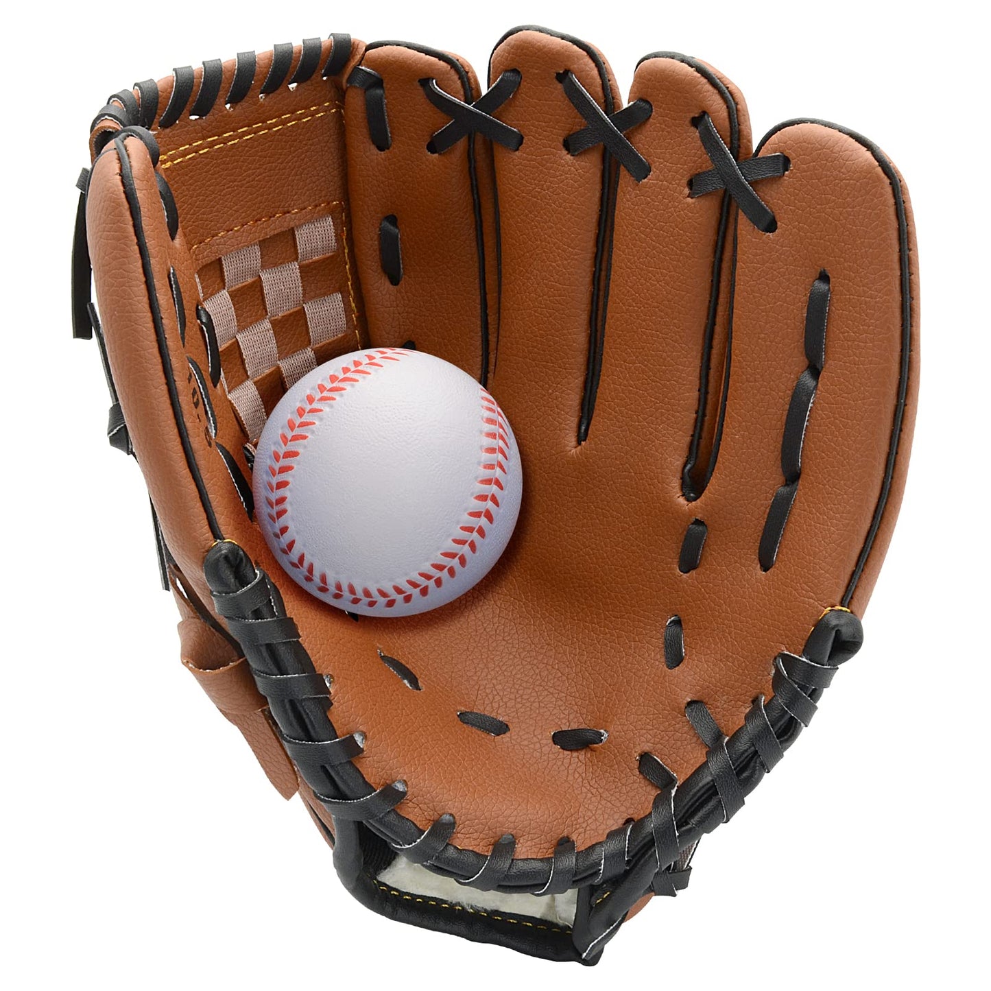 Baseball Glove with Foam Baseball for Right Hand Throw 9.5''-12.5'' for Youth Adult, Softball Glove for Training and Beginner