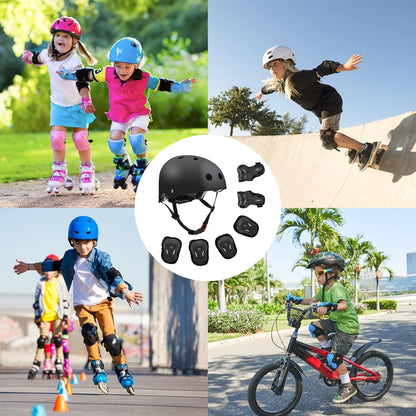 Kids Bike Helmet Toddler Helmet 3-8 Years Boys Girls Sport Protective Gear Set Adjustable Skateboard Helmet, Child Cycling Scooter Rollerblading Helmet with Knee Pads Elbow Pads Wrist, CPSC Certified