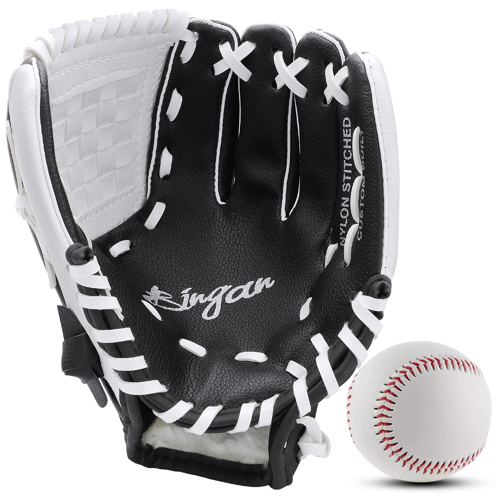 Baseball Glove and Baseball Set for Right Hand Throw for Kids Youth Adult, Softball Glove 9.5''-12.5''